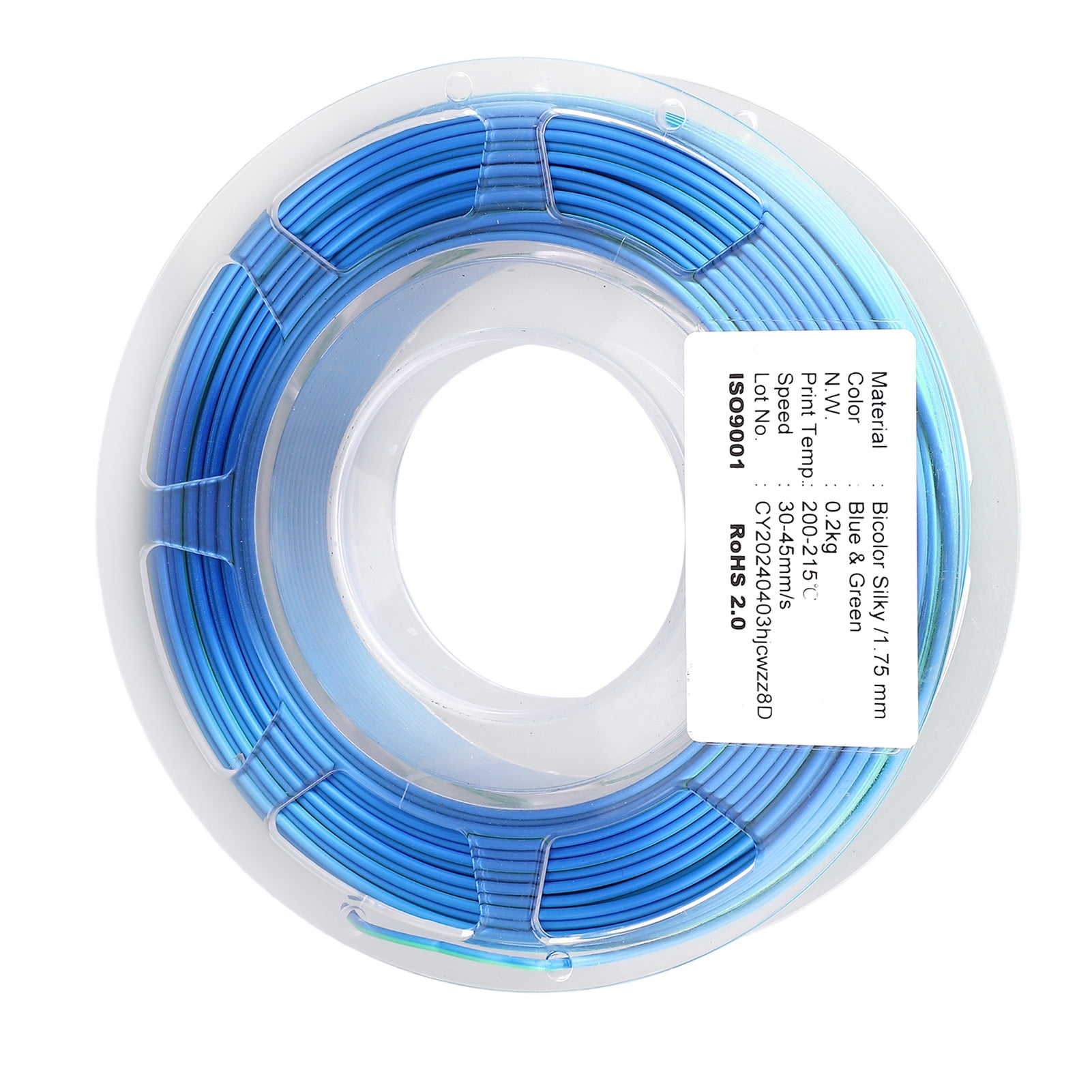 Blue and Green Dual Color 1.75mm PLA Silk Filament for 3D Printers ...