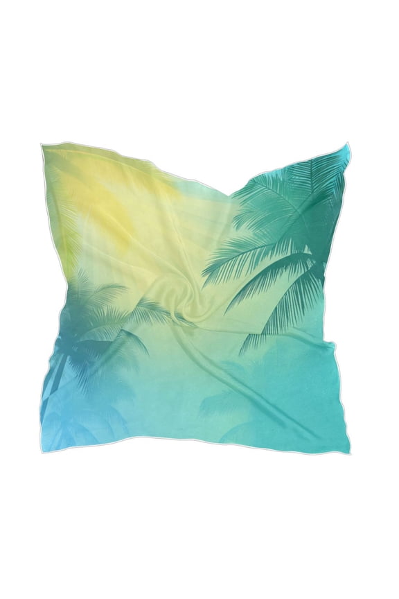 Blue and Green Gradient Women's Fashion Soft Scarf Square Satin Head Scarf Neck Scarf Head Hair Wraps