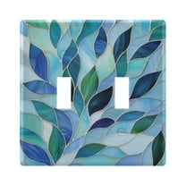 Blue and Green Leaves Decorative Light Switch Plates Switch Cover Decorative Wall Plates Ideal for Living Room Kitchen Bedroom and Study