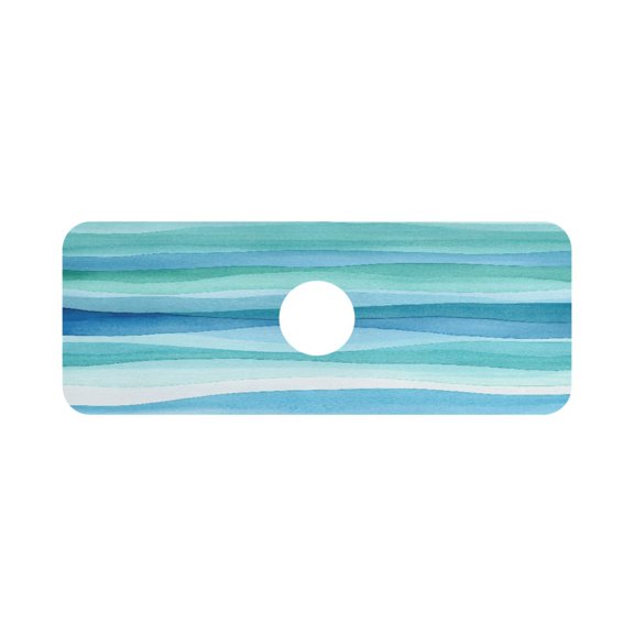 Blue and Green Waves Single Compact Faucet Drying Pad 14.7x5.4in Absorbent Mat for Small Sinks, Vanity Countertops