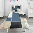 thumbnail image 1 of Blue and Grey Abstract Art Artwork Duvet Cover and Pillowcase Set for Single Bedding, Bedroom Accessories for Kids Teens, 1 of 5