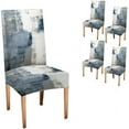 Blue and Grey Chair Covers Dining Chairs Covers Set of 4 Removable