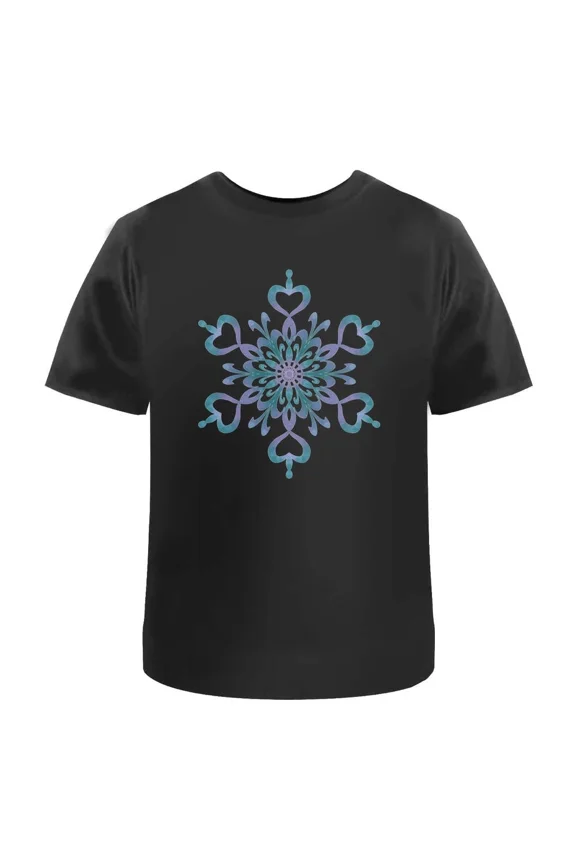 Blue and Mauve Snowflake' Unisex T-Shirt - 100% Cotton (S-XXL) (TA042444)