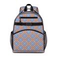 thumbnail image 1 of Blue and Orange Checkered Pattern Backpack for School, Cute School Bag with Adjustable Shoulder Straps and Padded Back, 15.25"x11.5"x5.25", 1 of 5
