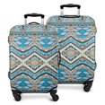 thumbnail image 1 of Blue and Orange Floral Boho Pattern Luggage Cover Fashion Suitcase Cover Baggage Covers Fit 25-28 Inch Luggage (Go Travel), 1 of 5