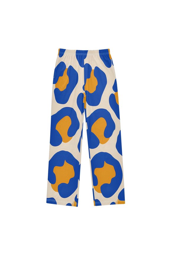 Blue and Orange Leopard Pattern Pajama Pants Soft Lightweight Lounge Pants Bottoms Sleep Pants Warm Comfy