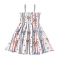 Blue and Orange Stripe Girls' Casual Dresses 2Y-8Y Sleeveless Ruffle ...