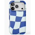 Shell Posster Blue Blue and Pale Blue Wavy Checkerboard Tough Case for Apple iPhone ...
