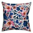 thumbnail image 1 of Creative Products Blue and Pink Floral 18x18 Indoor / Outdoor Pillow, 1 of 2