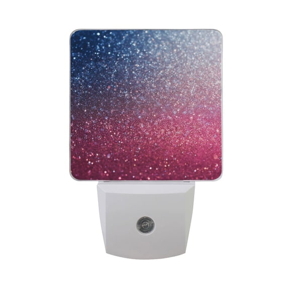Blue and Pink Gardient Glitter LED Night Light Sensor Lamp Plug-in Adjustable Brightness 2 Pack