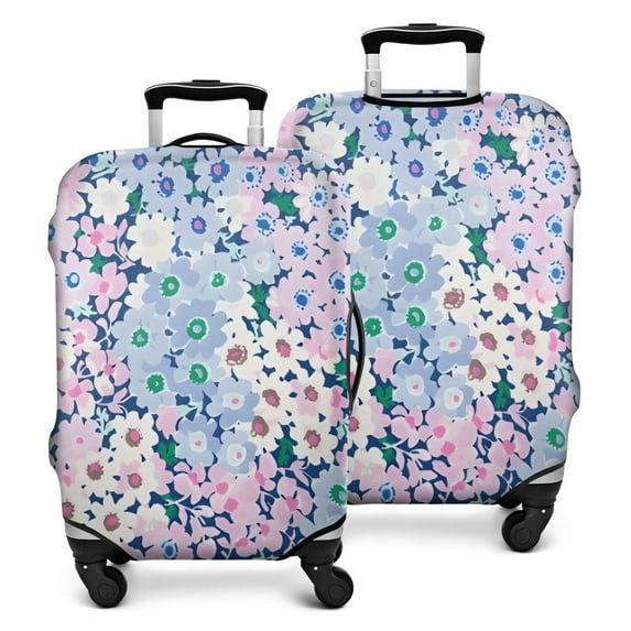 Blue and Pink Pioneer Flower Pattern Luggage Cover Fashion Suitcase Cover Baggage Covers Fit 25-28 Inch Luggage (Go Travel)