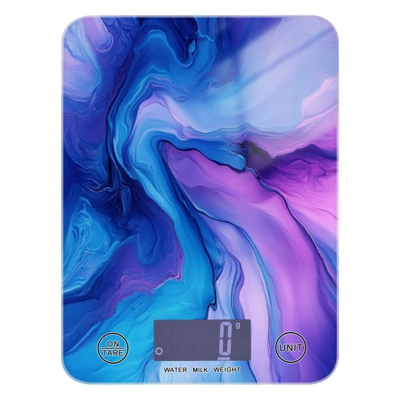 Blue and Purple Background Food Scale Digital Kitchen Scale Waterproof Grams Ounces lbs for For Baking and Cooking