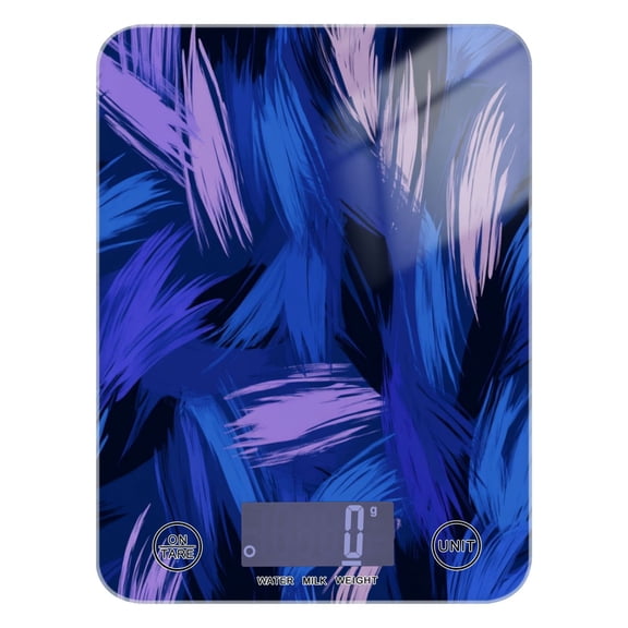 Blue and Purple Brushstrokes Food Scale Digital Kitchen Scale Waterproof Grams Ounces lbs for For Baking and Cooking