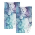 thumbnail image 1 of Blue and Purple Marble 2 PCs Cotton Hand Towels Absorbent Face Towel Soft Breathable Towel Set for Bathroom Kitchen Hotel Gym Decoration, 1 of 8