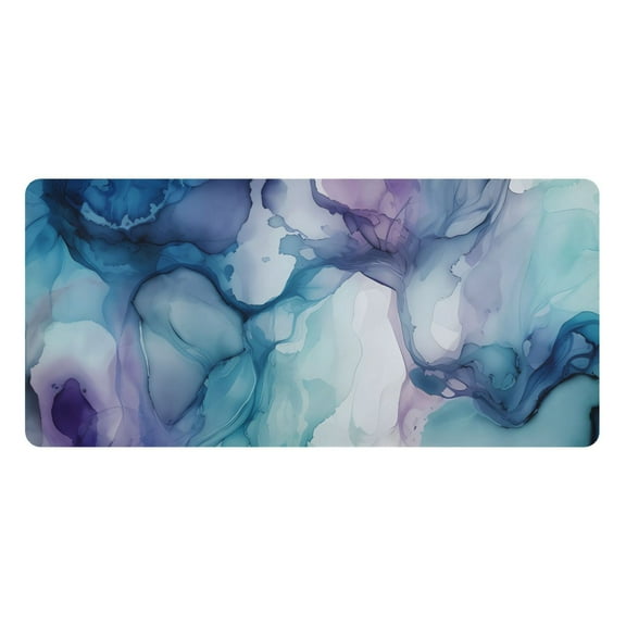 Blue and Purple Marble Desk Mats Large Mouse Pad Long Keyboard Computer Rubber Base Non-Slip Mats Accessories Decor for Office Home 16.5"x35.4"