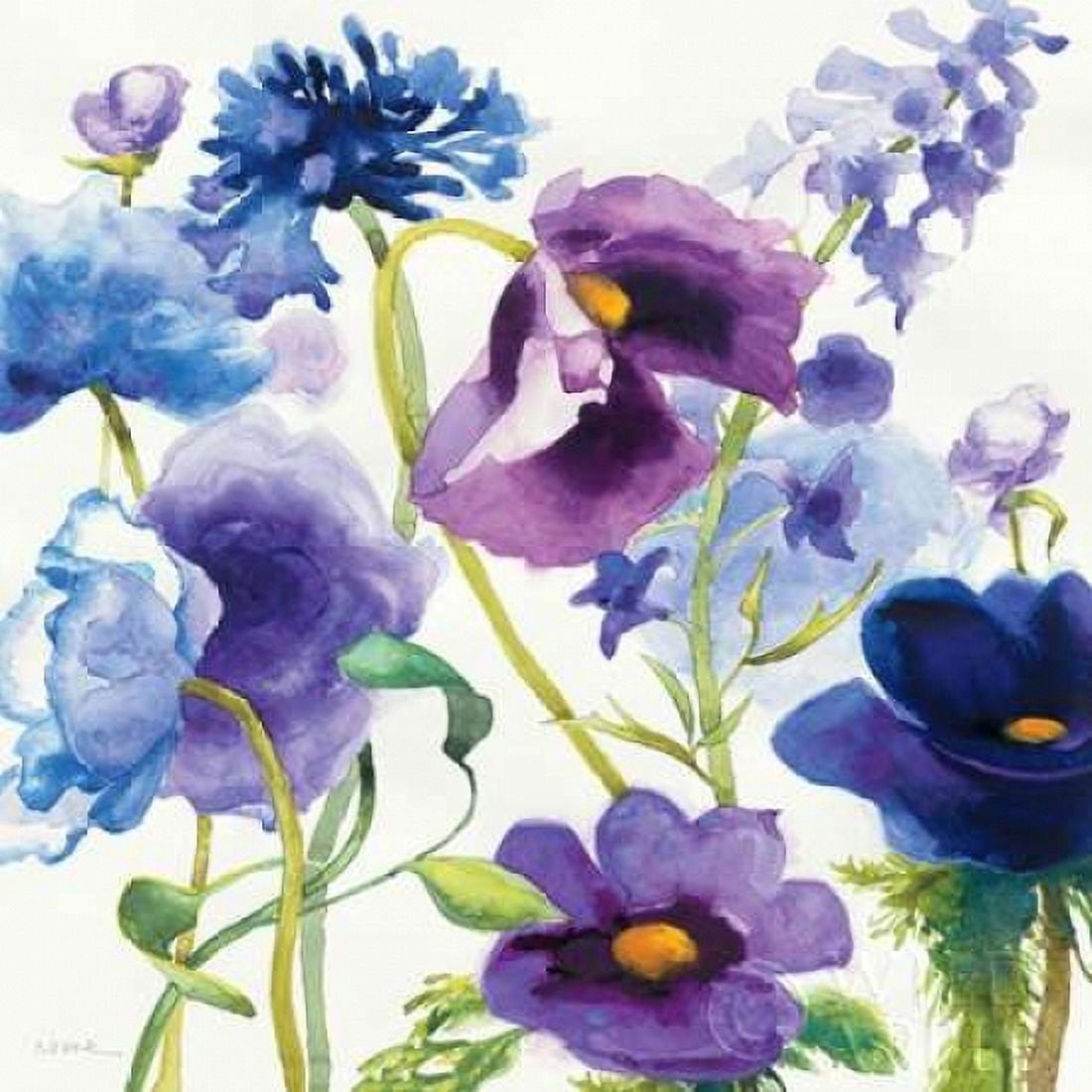 Blue and Purple Mixed Garden I Canvas Art - Shirley Novak (24 x 24)