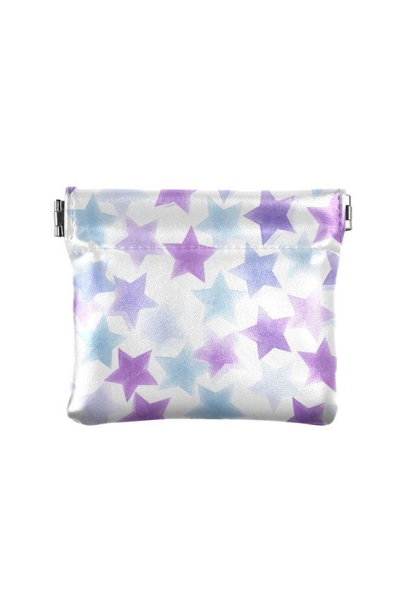 Blue and Purple Stars Women's Coin Purses Change Pouches Wallets Makeup Bags Portable Jewelry Bags Cosmetic Accessories
