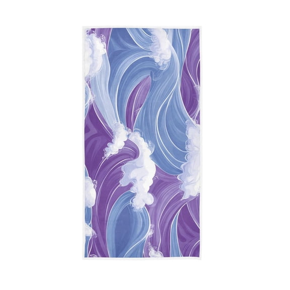 Blue and Purple Wave Face Towel Absorbent Hand Towels Bath Sport Gym
