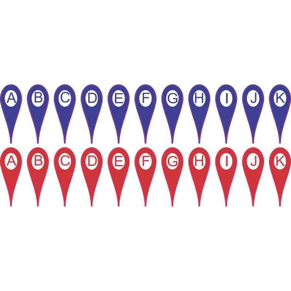 Blue and Red A-K Map Pointers