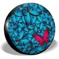 Blue and Red Butterfly Spare Tire Cover Waterproof DustProof Wheel