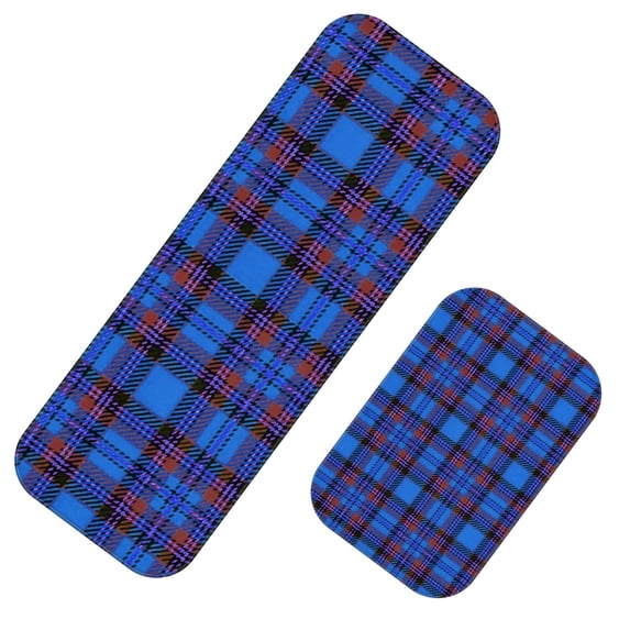 Blue and Red Checkered Pattern 2 Piece Flannel Bathroom Rug Set ...