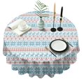 thumbnail image 1 of Blue and Red Christmas Pattern Round Tablecloth 60"x60",Wrinkle Wipeable Table Cloth for Kitchen Dining Room Picnic Patio Party, 1 of 6