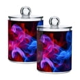 thumbnail image 1 of Blue and Red Flame Mixture Translucent Plastic Cans Storage Canisters with Lid Set of 2, 1 of 7