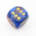 thumbnail image 1 of Blue and Red Gemini Die with Gold Pips D6 30mm (1.18in) Pack of 1 Chessex, 1 of 1