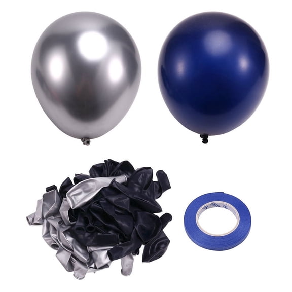 Blue and Silver Balloons, 67pcs 12 Inch Blue and Silver Gathering Balloons for Birthday, Graduation