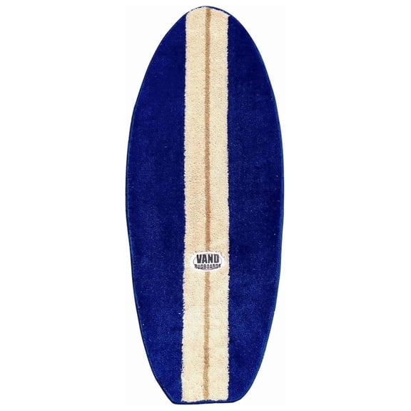 Blue and Tan Surfboard Shaped Rug Bath mat