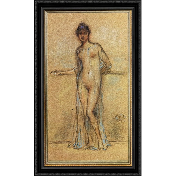 Blue and Violet II 26x40 Large Black Ornate Wood Framed Canvas Art by James McNeill Whistler