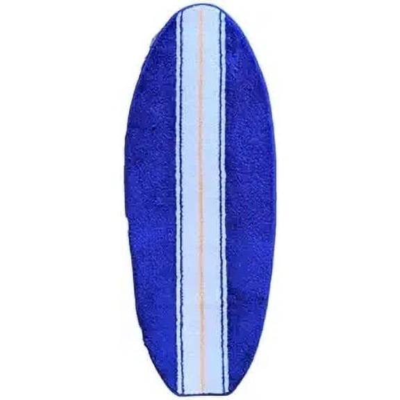 Blue and White 44" Surfboard Shaped Rug Bath mat