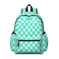 thumbnail image 1 of Blue and White Checkered Pattern Backpack for School, Cute School Bag with Adjustable Shoulder Straps and Padded Back, 13.4"x11"x4.7", 1 of 5