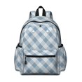 thumbnail image 1 of Blue and White Checkered Pattern Backpack for School, Cute School Bag with Adjustable Shoulder Straps and Padded Back, 13.4"x11"x4.7", 1 of 5