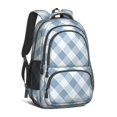 thumbnail image 1 of Blue and White Checkered Pattern Backpack for School, Cute School Bag with Adjustable Shoulder Straps and Padded Back, 16.9"x12.6"x5.9", 1 of 5