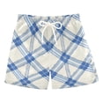 thumbnail image 1 of Blue and White Diagonal Plaids Pattern Boys' Swim Trunks Board Shorts Beach Pants Bathing Bottoms 3T, 1 of 8