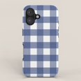 Shell Posster Blue Blue and White Gingham Plaid Tough Case for Apple iPhone, Polycarbonate ...