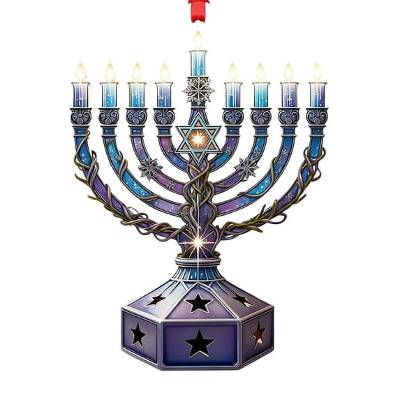 Blue and White Hanukkah Ornament, Jewish Star of David Decoration for Menorah, Holiday Tree, and Festival of Lights Celebration for Home and Party
