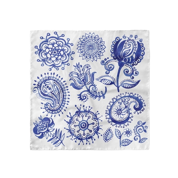 Blue and White Head Scarf, Watercolor Mandala, Head Wrap, 3 Sizes, by Ambesonne