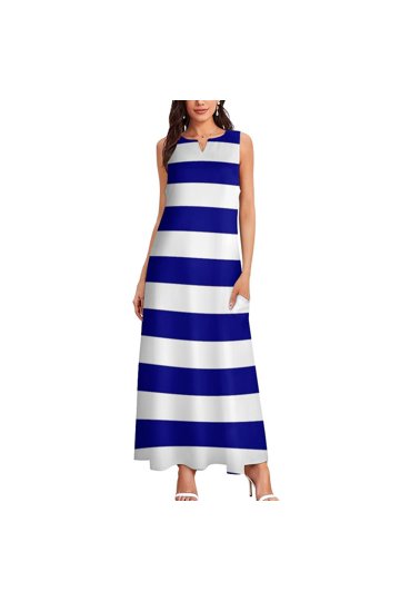 knee length dresses for ladies Ivory Striped Polo Midi Dress main image 0