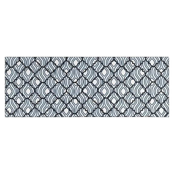 Blue and White Intricate Pattern Kitchen Rug Mat,Kitchen Runner Rugs Non Skid Washable,Decorative Kitchen Floor Mats for Kitchen,Sink,Laundry,17"X47"