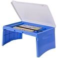 thumbnail image 1 of Kids Portable Fold-able Plastic Lap Tray, Blue and White, 1 of 6