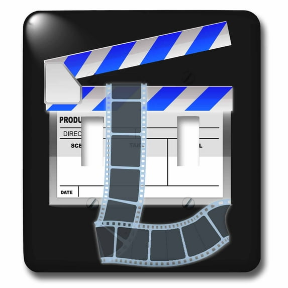 Blue and White Movie Clapboard double toggle switch lsp-101294-2