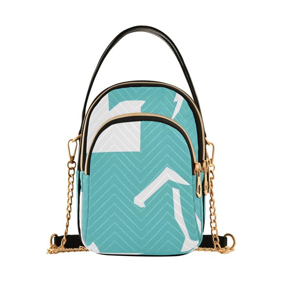 Blue and White Pattern Women's Crossbody Handbags Leather Crossbody Bags Fanny Pack Chest Bag for Travel