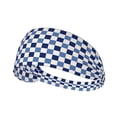thumbnail image 1 of Blue and White Plaid Headbands for Women Men, Workout Elastic Sweat Band for Yoga Running Cycling Gym Exercise Non Slip Head Bands for Women's Hair, 1 of 5