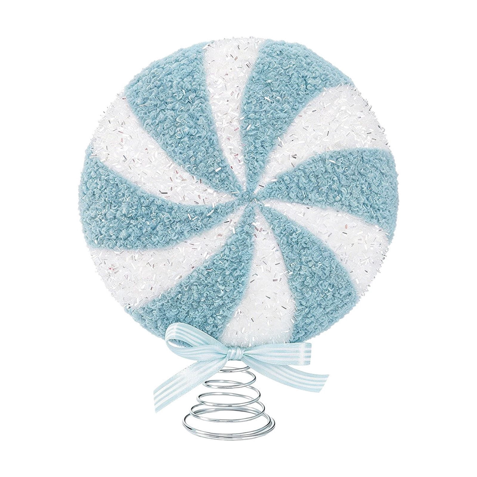 Blue and White Plush Lollipop Swirl Christmas Tree Topper - Walmart.com