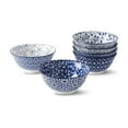 thumbnail image 1 of Blue and White Porcelain 20oz Cereal Bowl Set - Set of 6, 6 inch Soup Bowls, Ceramic bowls for Cereal, Soup, Salad and Pasta, Vintage Blue, 1 of 6