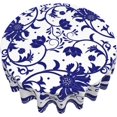 thumbnail image 1 of Blue and White Porcelain Paint Round Tablecloth Flower Table Cover Washable Tablecloths for Kitchen Dining Party Home Decor 60 inch, 1 of 6