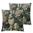 Blue and White Porcelain Pillow Covers Rabbit Pattern Farmhouse