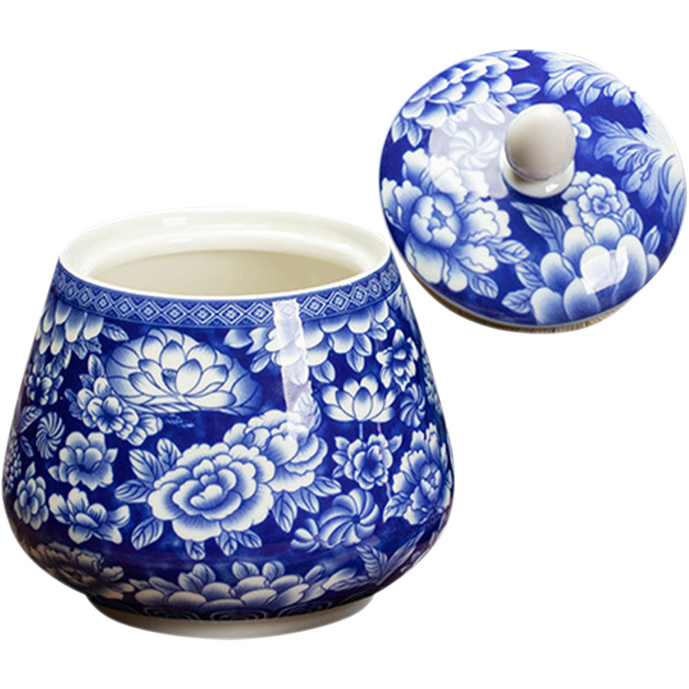 Blue and White Porcelain Storage Jar Ceramic Vase Chinese Ginger Home